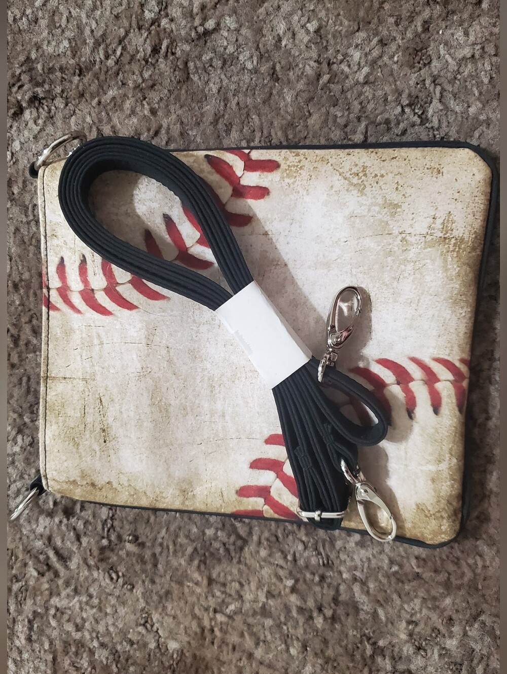 Vintage Baseball Print Crossbody Purse with Strap - Picture 3 of 5